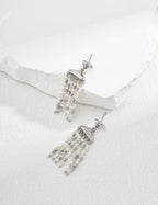 925 Sterling Silver Shell Earrings - Silver