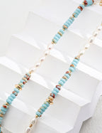 925 Sterling Silver Natural Pearl and Shoushan Stone Necklace - Silver
