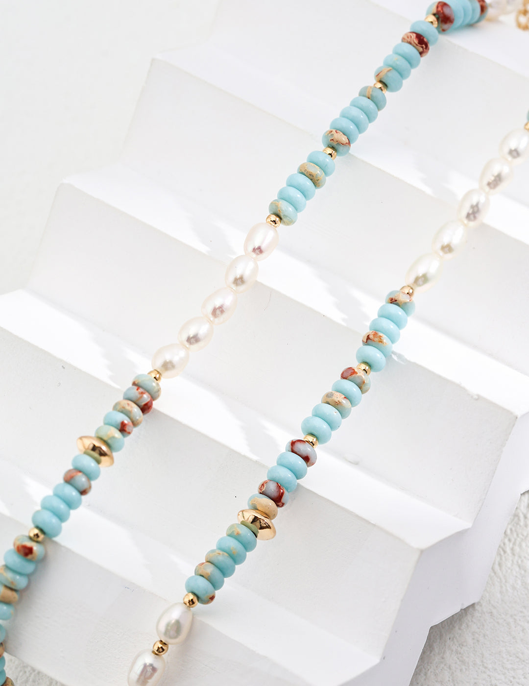 925 Sterling Silver Natural Pearl and Shoushan Stone Necklace - Silver