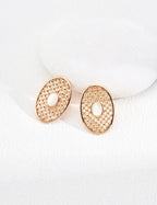 925 Sterling Silver Mother of Pearl Earrings, product view 1