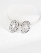 925 Sterling Silver Mother of Pearl Earrings, product view 3