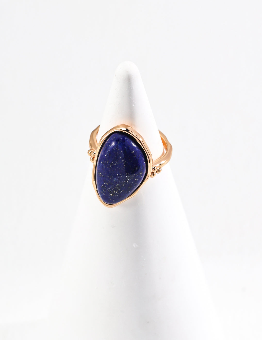 925 Sterling Silver Star Lapis Lazuli Ring - Vintage Gold