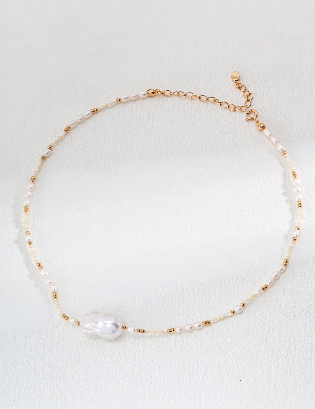 925 Sterling Silver Natural Pearl and Mother of Pearl Necklace, product view 7