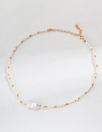 925 Sterling Silver Natural Pearl and Mother of Pearl Necklace, product view 7