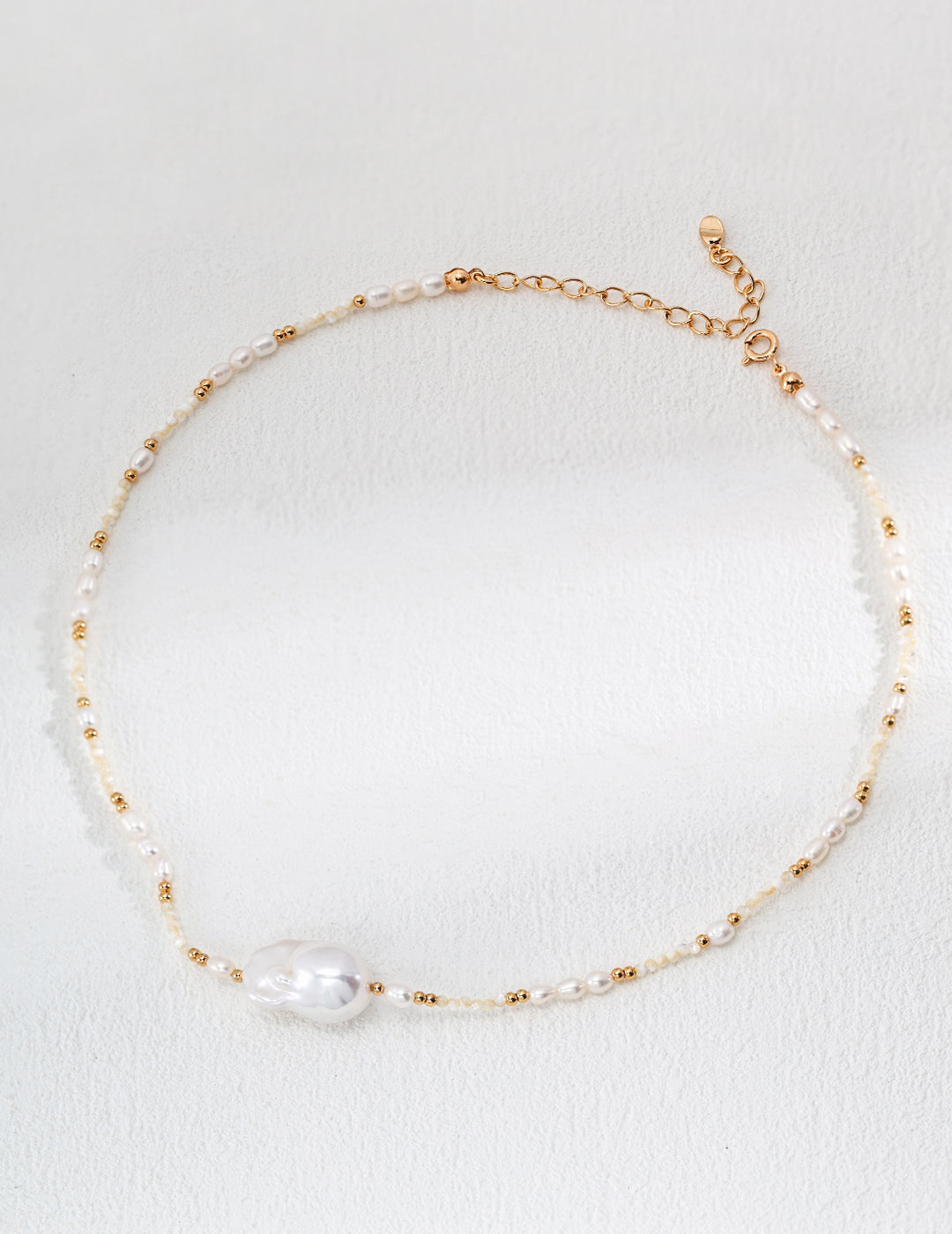 925 Sterling Silver Natural Pearl and Mother of Pearl Necklace, product view 7