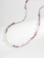 925 Sterling Silver Natural Pearl Necklace - Silver
