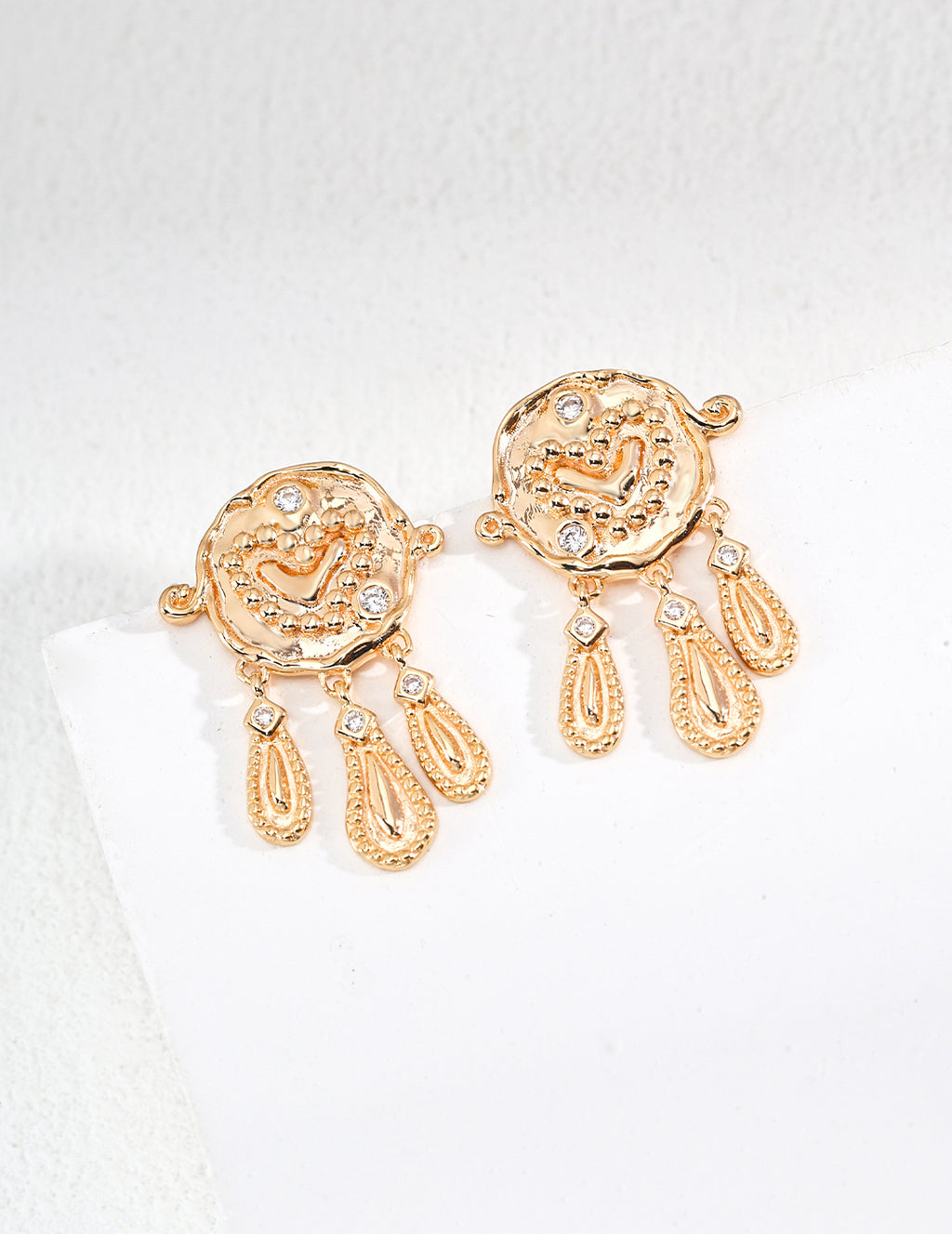 925 Sterling Silver Vintage Cubic Zirconia Earrings - Silver