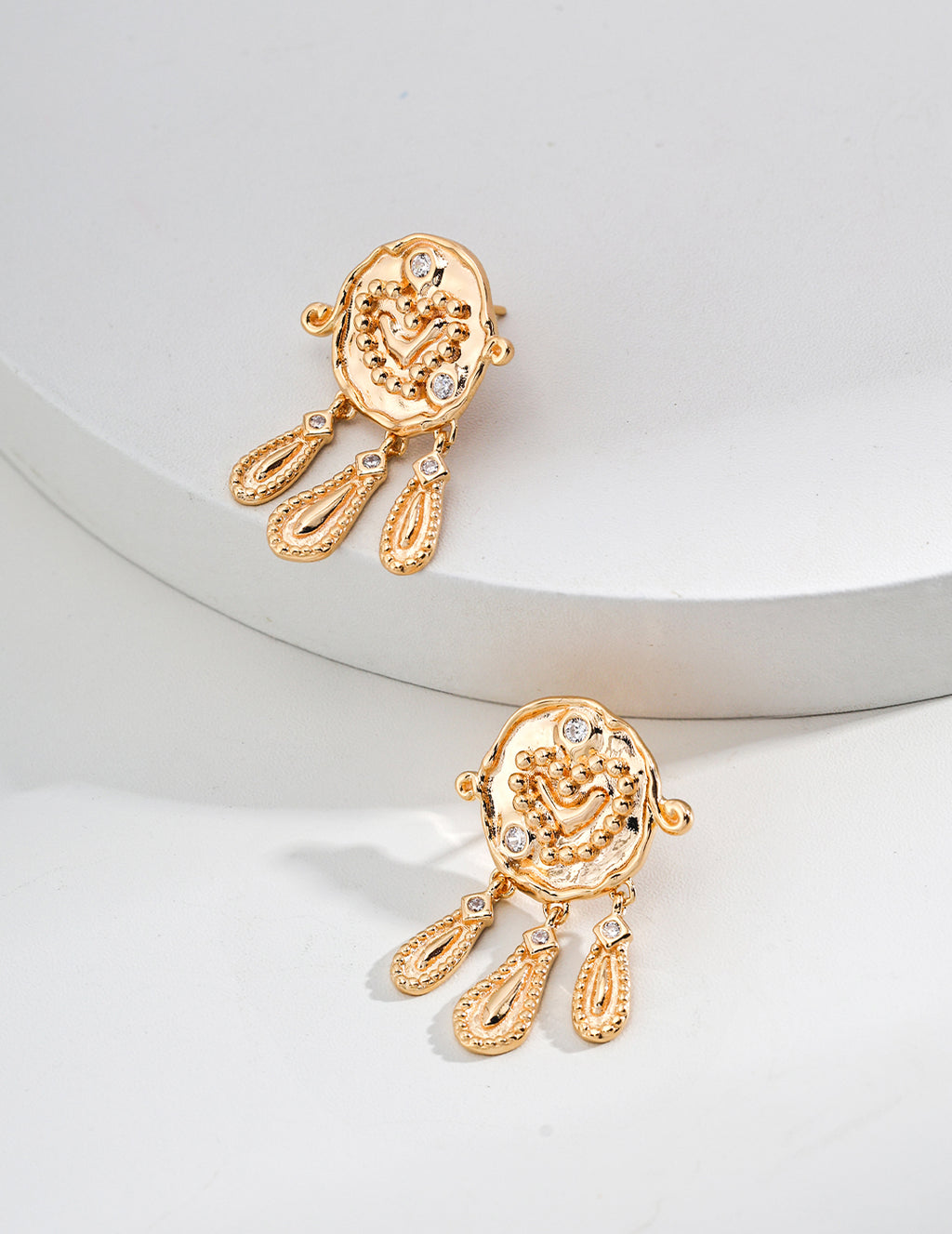 925 Sterling Silver Vintage Cubic Zirconia Earrings - Silver