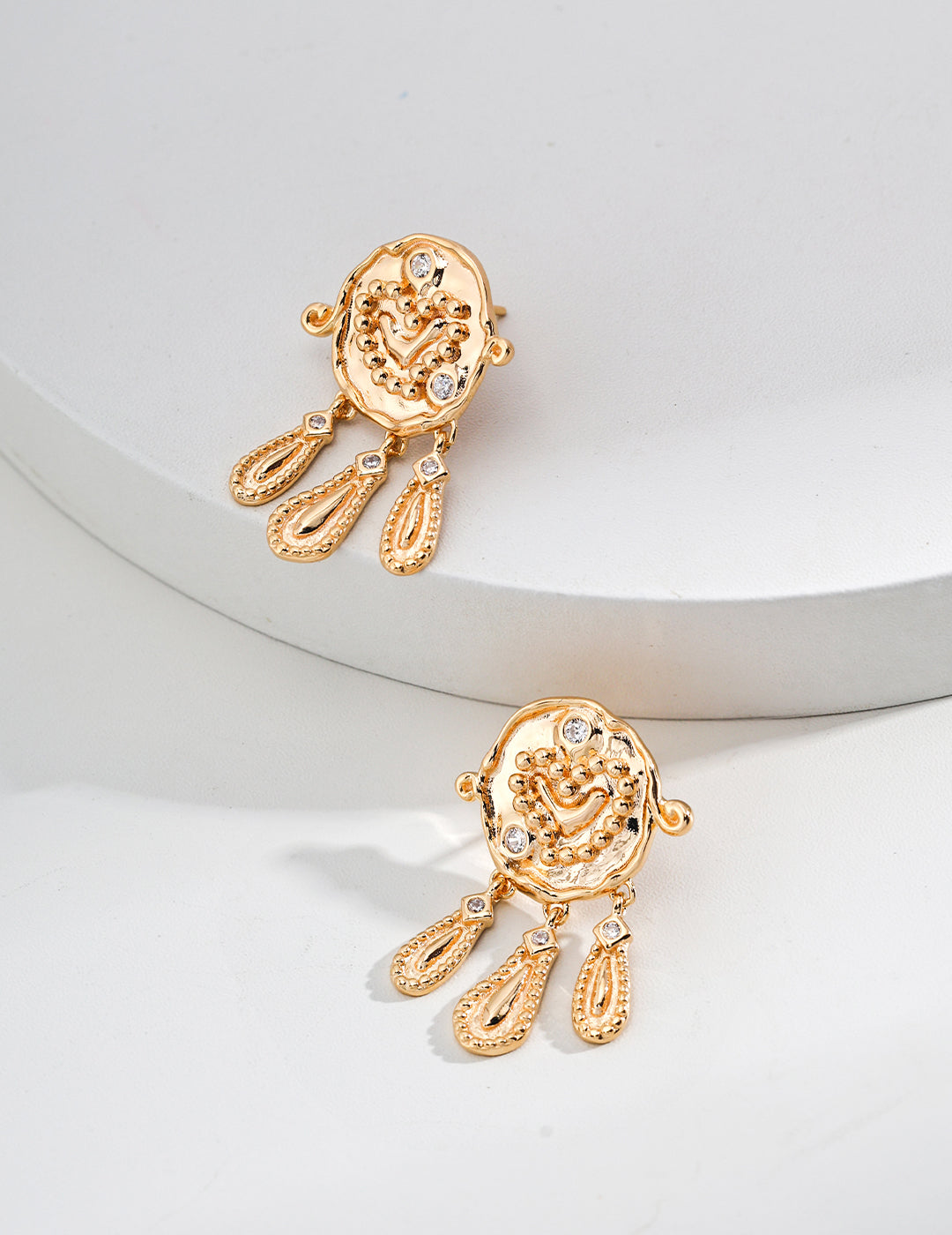 925 Sterling Silver Vintage Cubic Zirconia Earrings - Silver