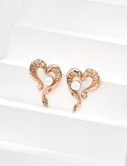 925 Sterling Silver Heart Natural Pearl Earrings - Silver