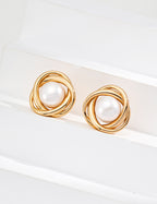 925 Sterling Silver Natural Pearl Earrings - Silver