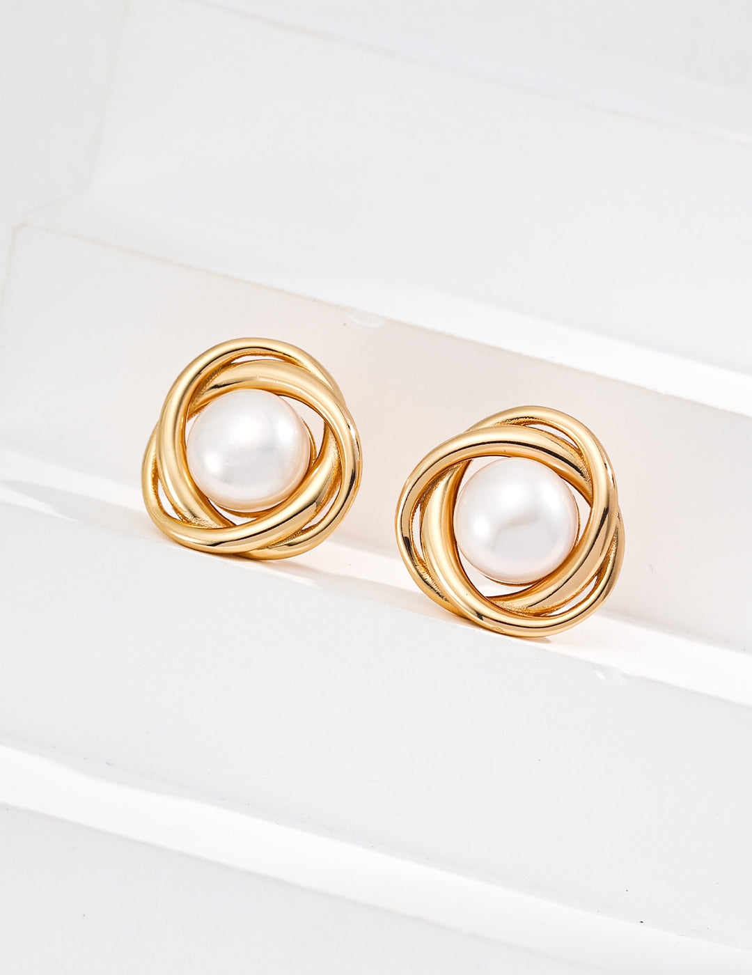 925 Sterling Silver Natural Pearl Earrings - Silver