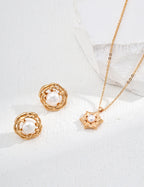 925 Sterling Silver Vintage Natural Pearl Earrings - Vintage Gold