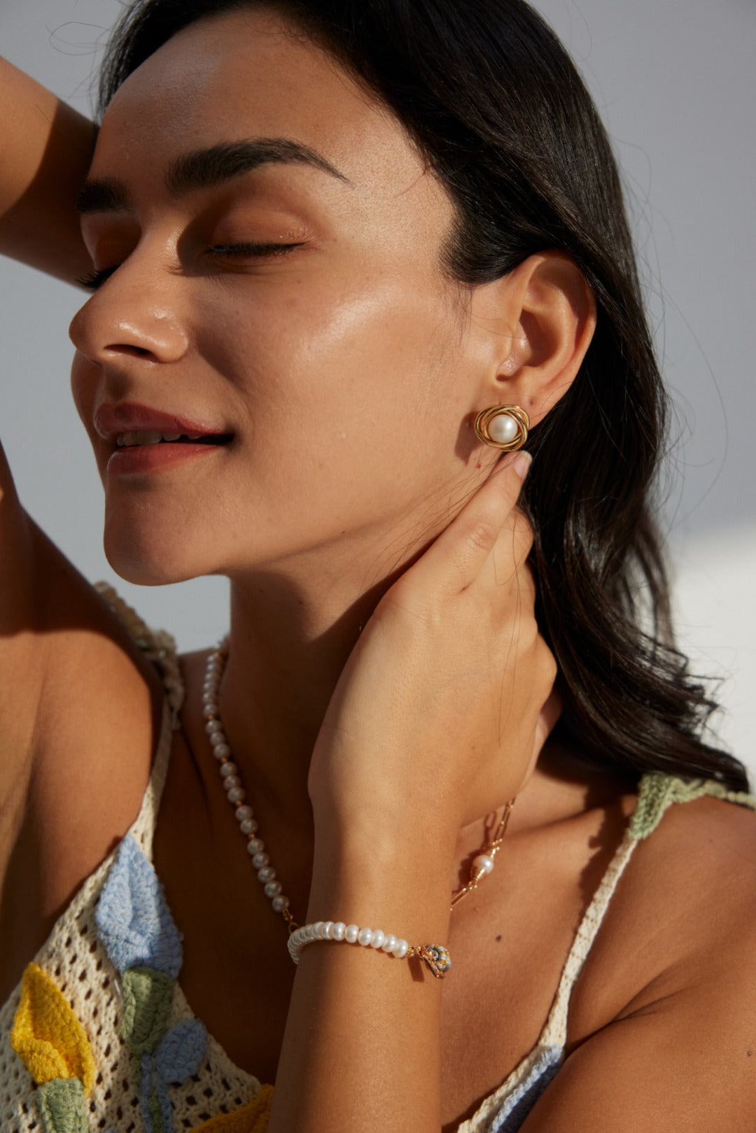 925 Sterling Silver Natural Pearl Earrings - Silver