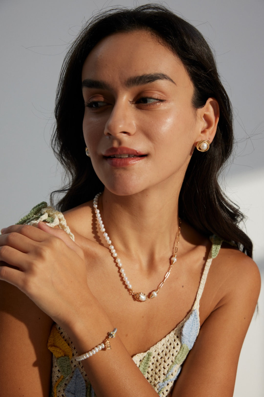 925 Sterling Silver Natural Pearl Earrings - Silver