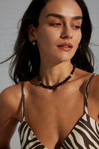 925 Sterling Silver Blue Sandstone and Natural Pearl Necklace - Vintage Gold