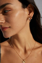 925 Sterling Silver Heart Natural Pearl Earrings - Silver