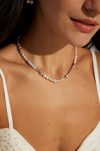 925 Sterling Silver Natural Pearl Necklace - Silver