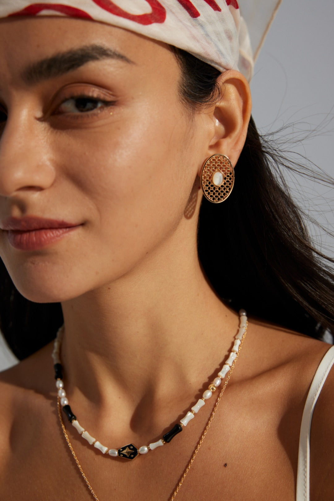 925 Sterling Silver Mother of Pearl Earrings, product view 4