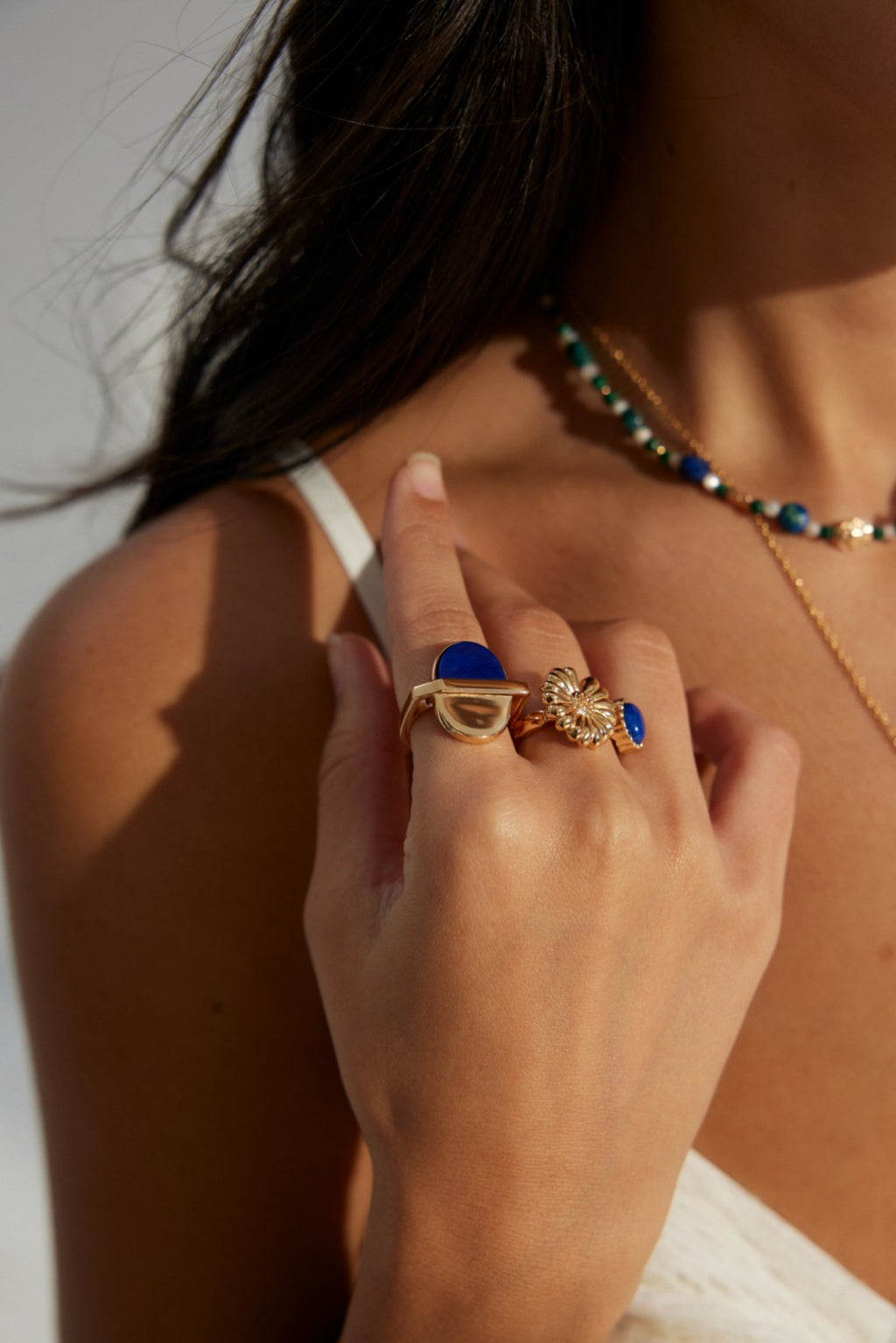 925 Sterling Silver Vintage Lapis Lazuli Ring - Silver