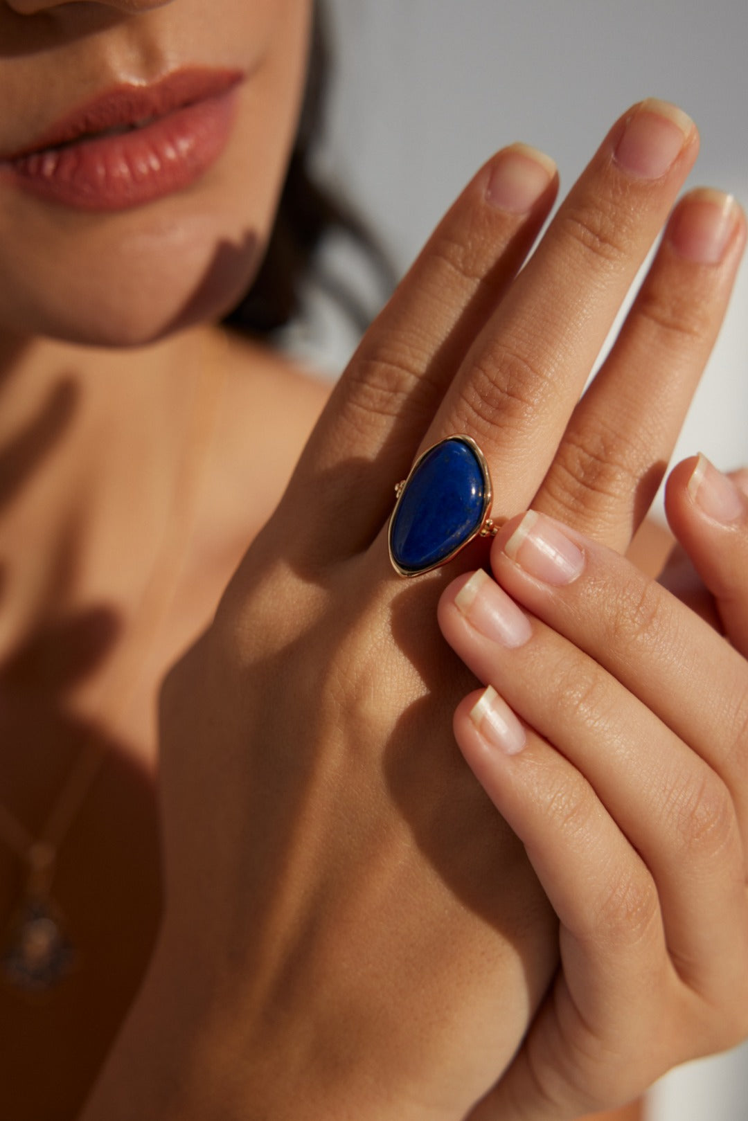 925 Sterling Silver Star Lapis Lazuli Ring - Vintage Gold