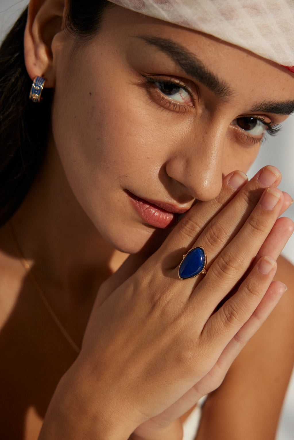 925 Sterling Silver Star Lapis Lazuli Ring - Vintage Gold