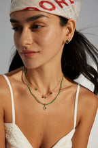 925 Sterling Silver 绿玛瑙 and 绿玉髓 Necklace - Silver