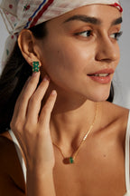925 Sterling Silver Vintage Enamel and Cubic Zirconia Earrings - Silver
