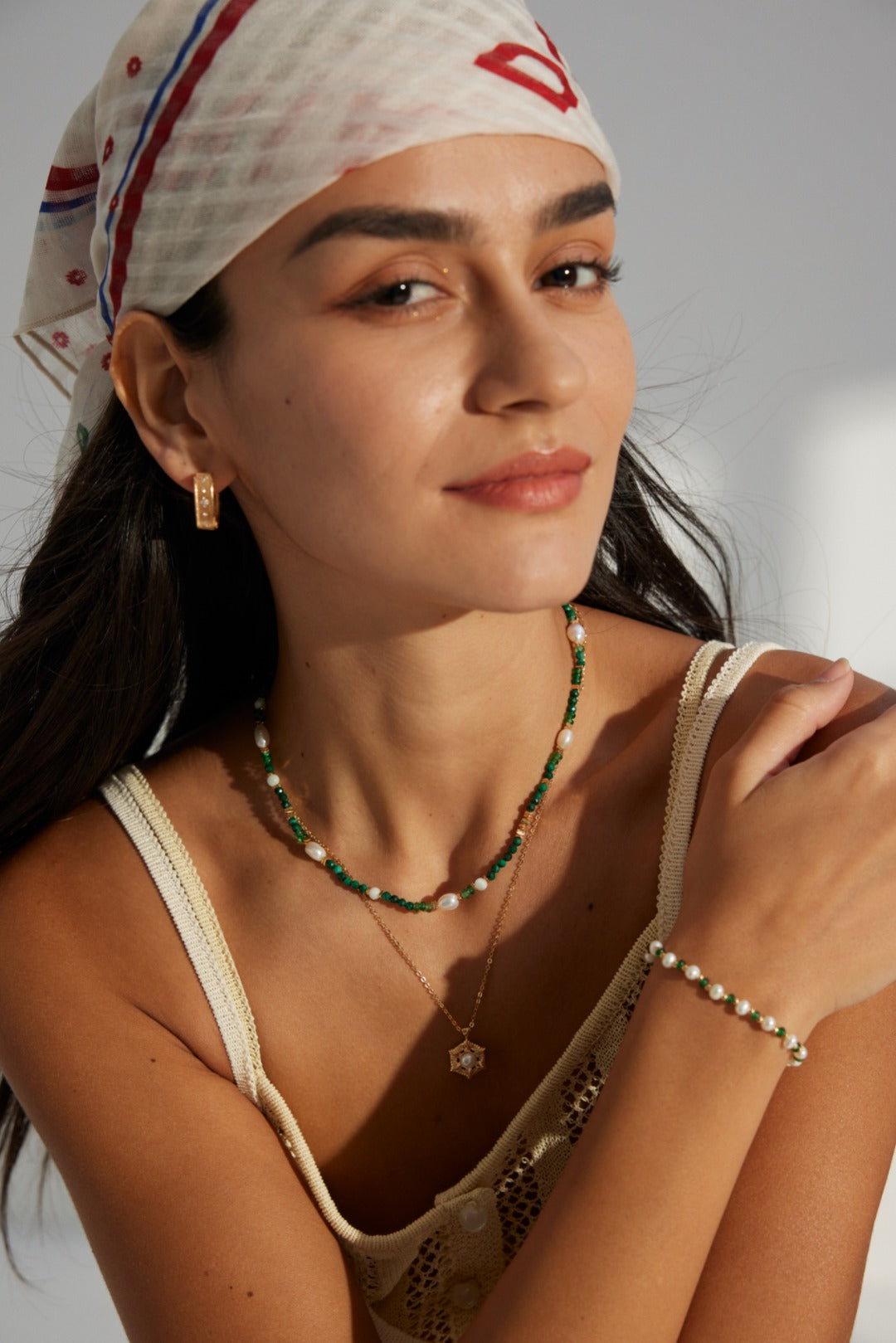 925 Sterling Silver Floral Natural Pearl Necklace - Silver
