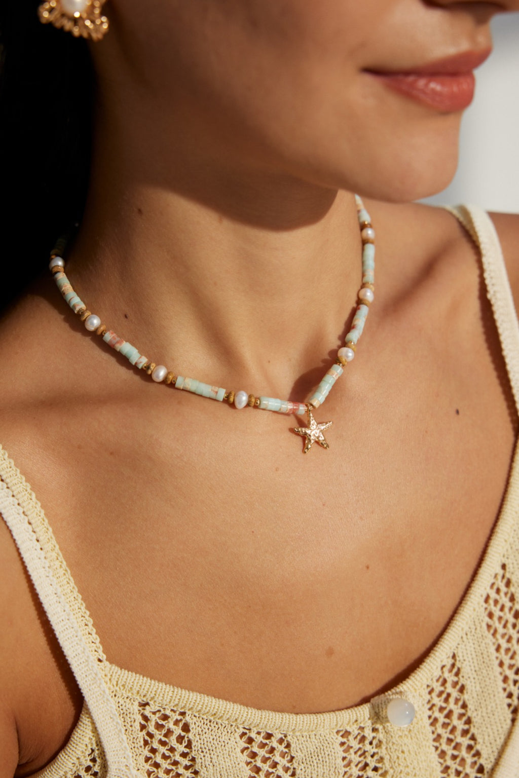 925 Sterling Silver Vintage Shoushan Stone Necklace - Silver