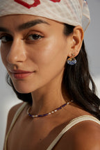 925 Sterling Silver 蓝点石 Earrings - Silver
