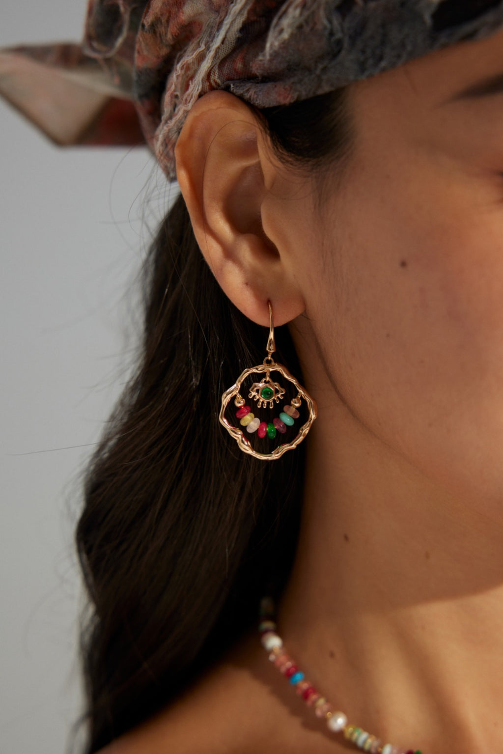 925 Sterling Silver Vintage 飞碟算盘 Earrings - Silver