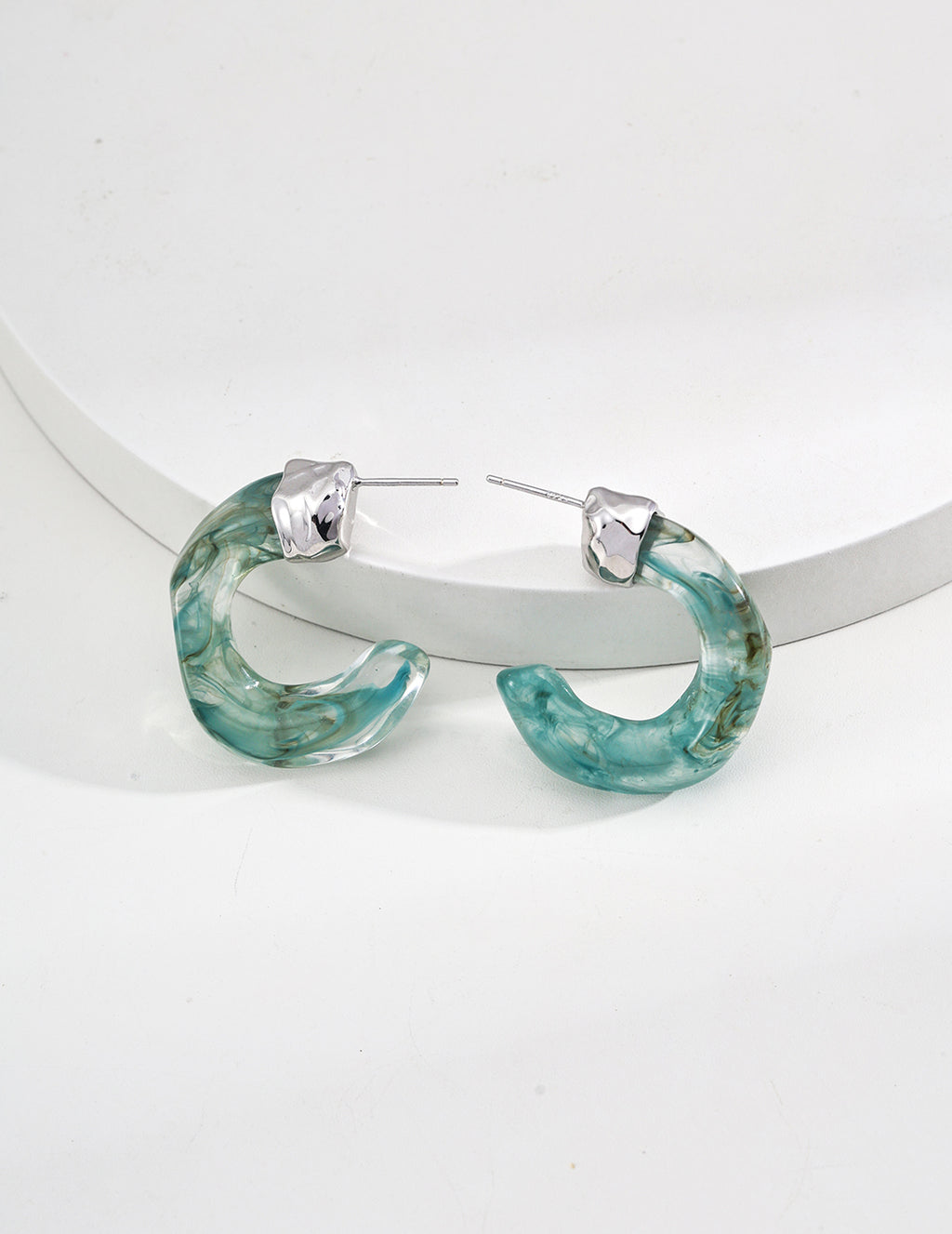 925 Sterling Silver Willow Resin Earrings, product view 3