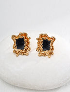 925 Sterling Silver Enamel Earrings - Silver