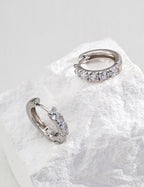 925 Sterling Silver Cubic Zirconia Earrings - Silver