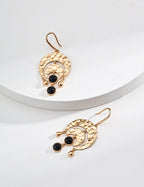 925 Sterling Silver Vintage Agate Earrings - Silver