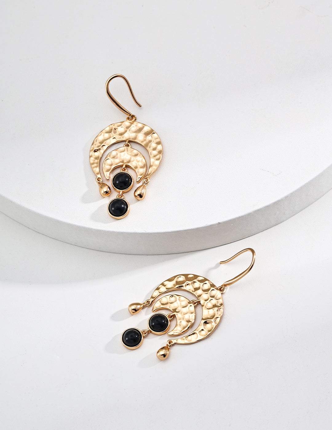 925 Sterling Silver Vintage Agate Earrings - Silver