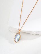 925 Sterling Silver Mabe Pearl Necklace - Silver