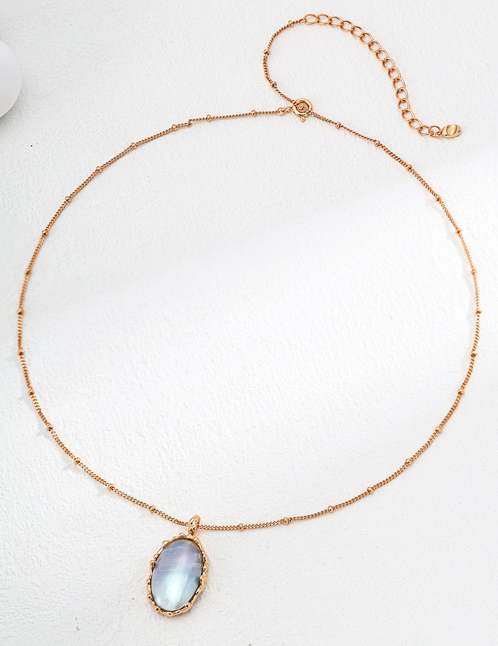 925 Sterling Silver Mabe Pearl Necklace - Silver