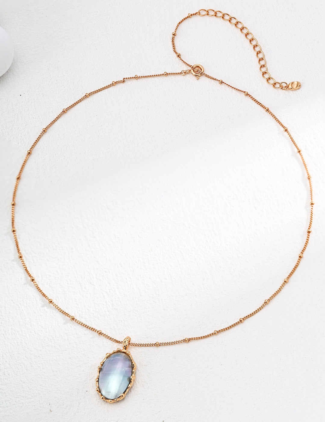 925 Sterling Silver Mabe Pearl Necklace - Silver