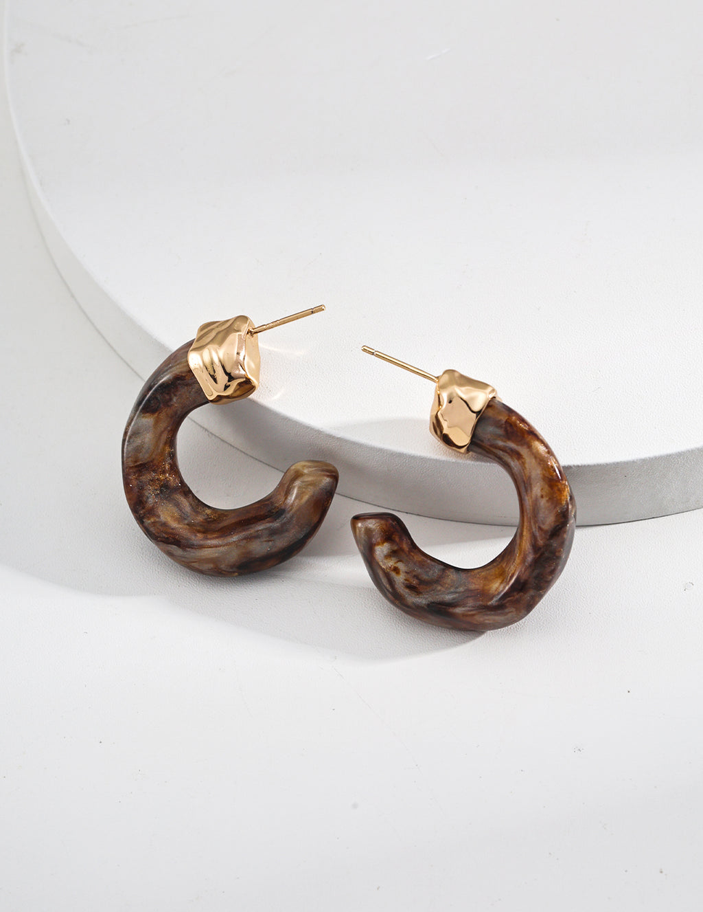 925 Sterling Silver Willow Resin Earrings, product view 1