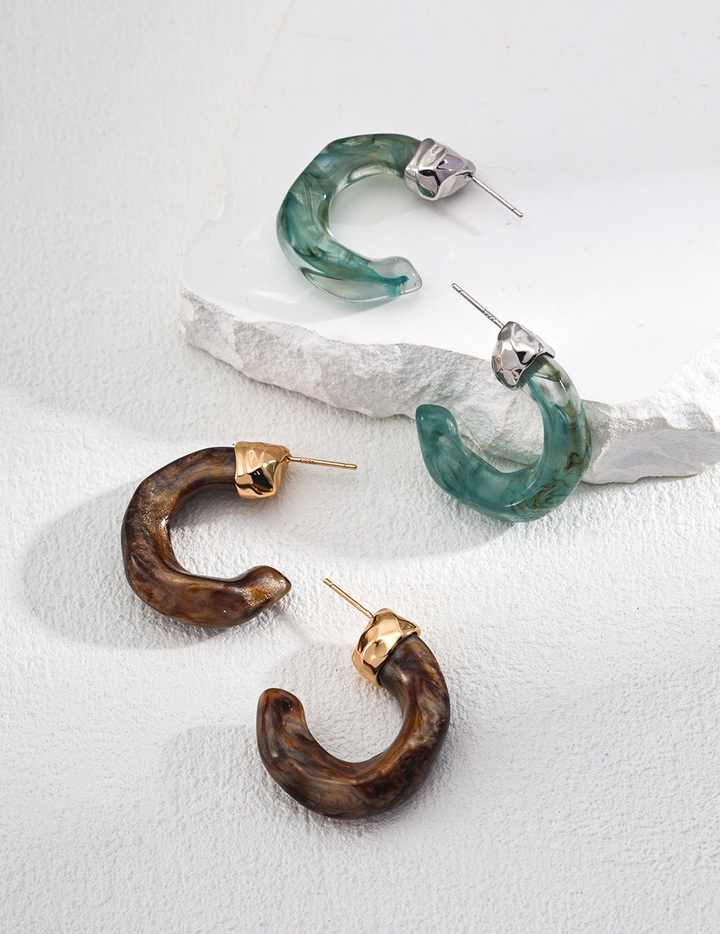 925 Sterling Silver Willow Resin Earrings, product view 5