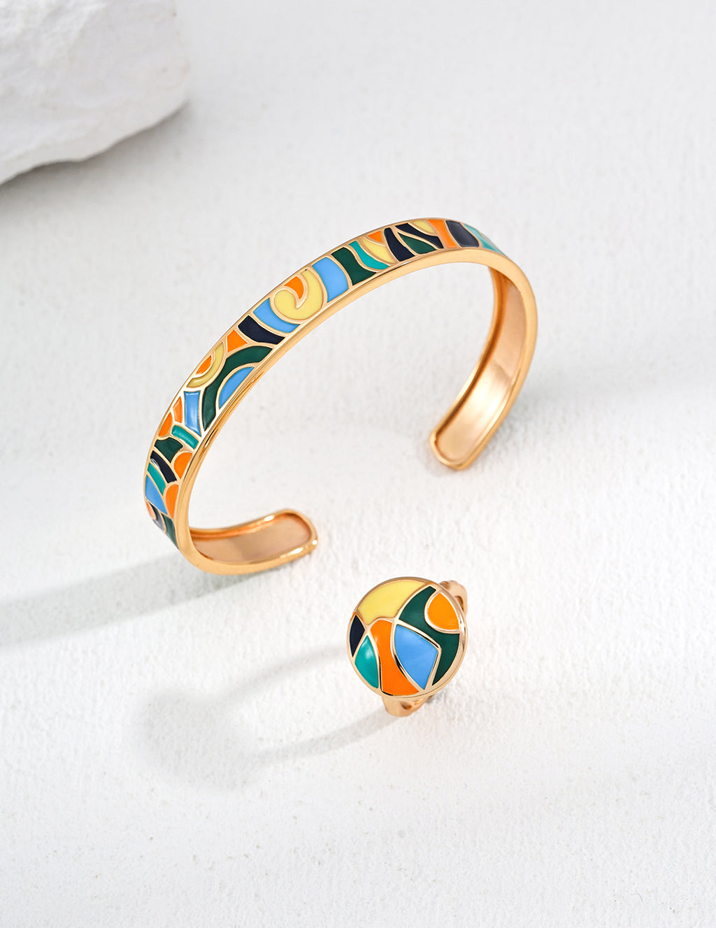 925 Sterling Silver Drip Glaze Bangle - Silver