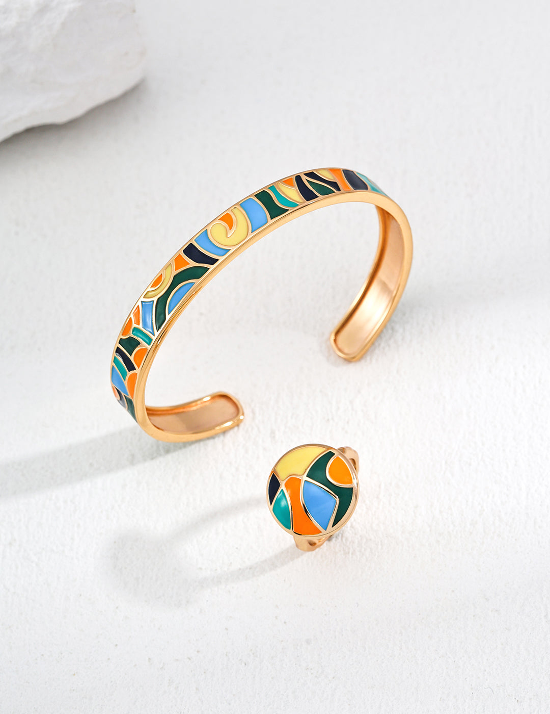 925 Sterling Silver Drip Glaze Bangle - Silver