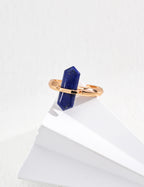 925 Sterling Silver Natural Lapis Lazuli Ring - Silver