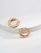925 Sterling Silver Cubic Zirconia Earrings - Vintage Gold