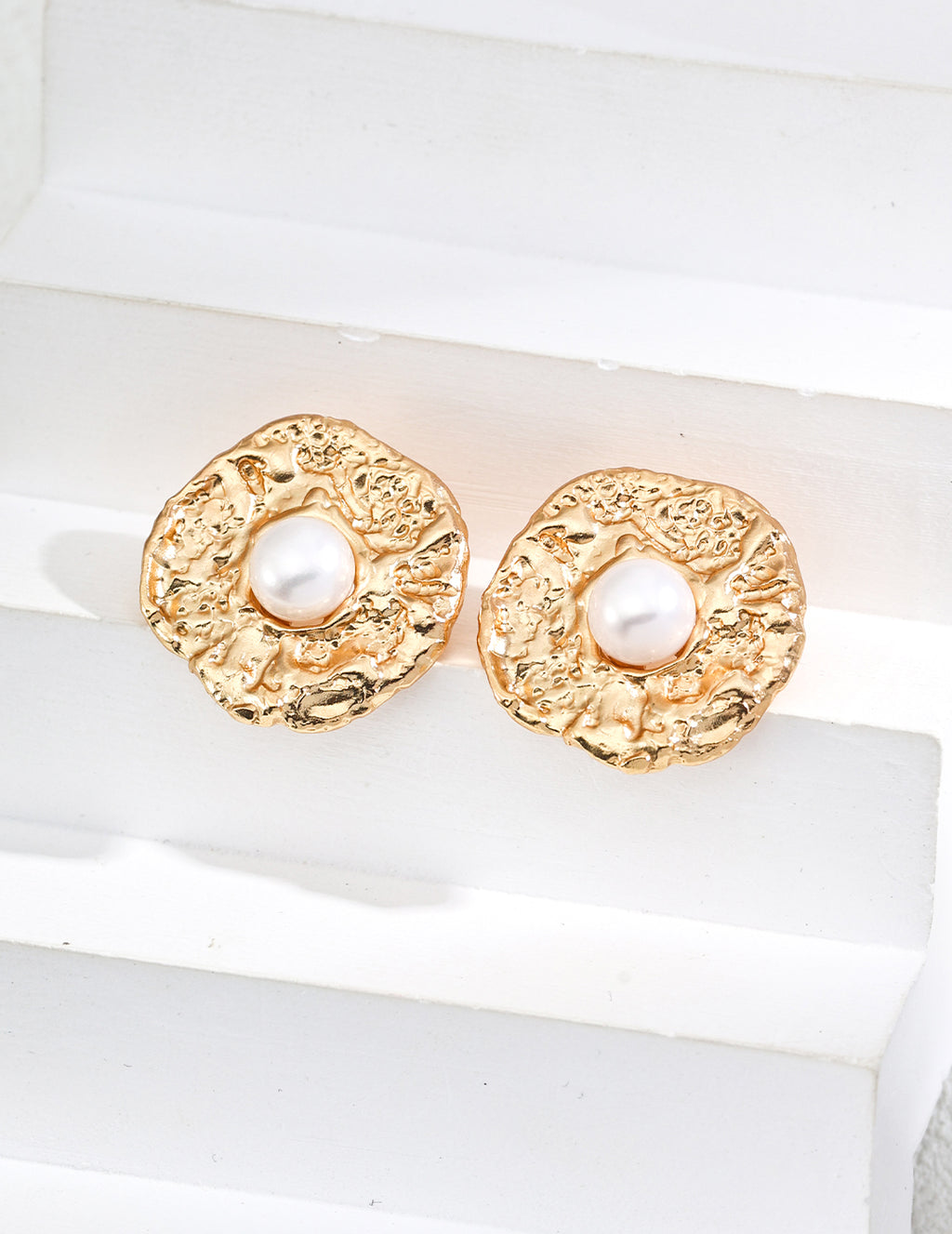 925 Sterling Silver Vintage Natural Pearl Earrings - Vintage Gold