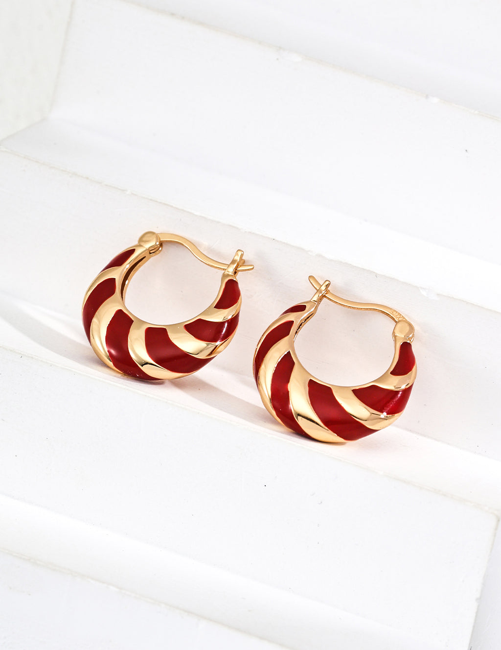 925 Sterling Silver Drip Glaze Earrings - Silver