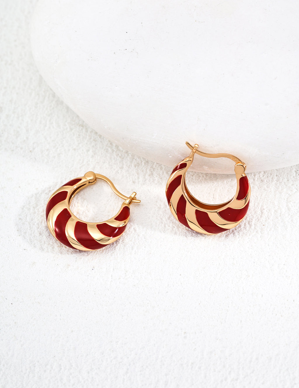 925 Sterling Silver Drip Glaze Earrings - Silver