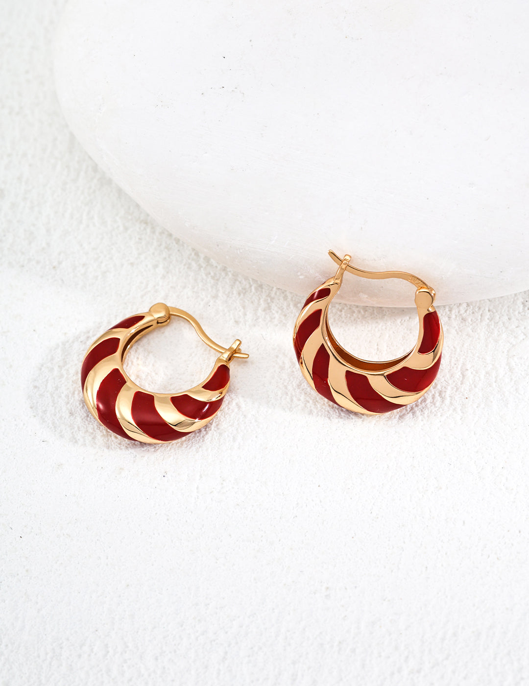 925 Sterling Silver Drip Glaze Earrings - Silver